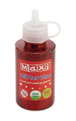 Клей для декорирования с блестками металлик Maxi, 60 мл, красный