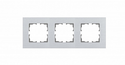 Рамка трехместная HausMark Stelo универсальная алюминий 501-6244-148