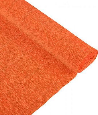 Бумага креповая 20%, оранжевый флуоресцентный 50*200см