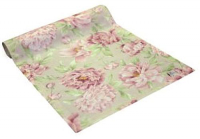Ранер Півонії 40x120 см зелений із рожевим Прованс