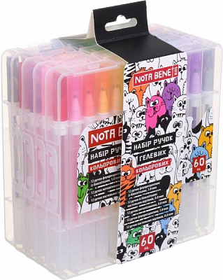 Набор ручек гелевых Nota Bene цветных 60шт/уп 
