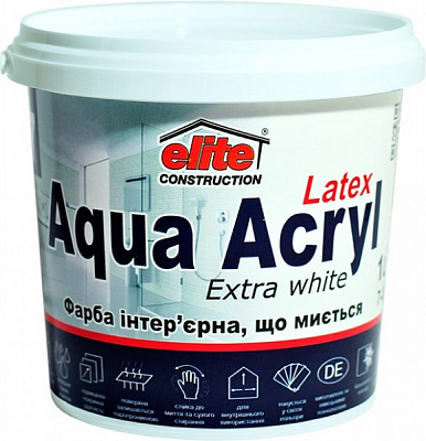 Краска акриловая Elite Construction Аква-Акрил мат белая 5л 
