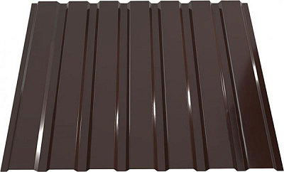 Профнастил глянцевый PSM ПР-8А 0,45x1207x2000 мм RAL 8017 коричневый