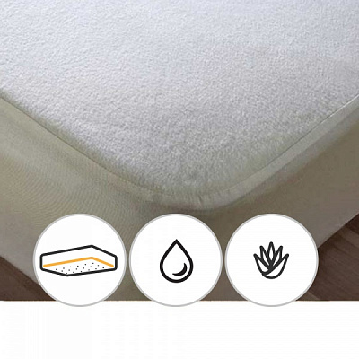 Наматрацник MirSon Terry Waterproof Aloe Vera 219 водонепроникний з резинкою по периметру 26х160x200 см 2200000327529
