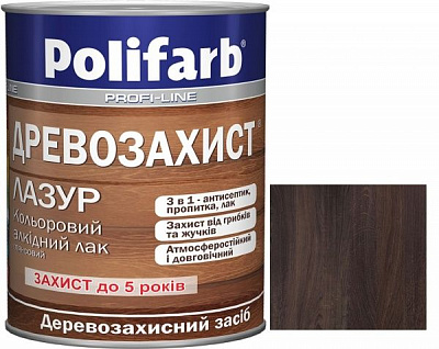 Лазурь Polifarb Деревозащита полисандр глянец 0,7 кг
