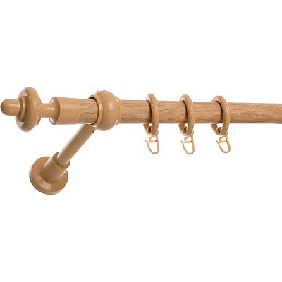 Карниз ОМіС одинарний укомплектований d28 мм 200 см дуб світлий