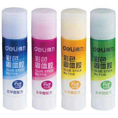 Клей-карандаш Deli цветной для рисования 8 г