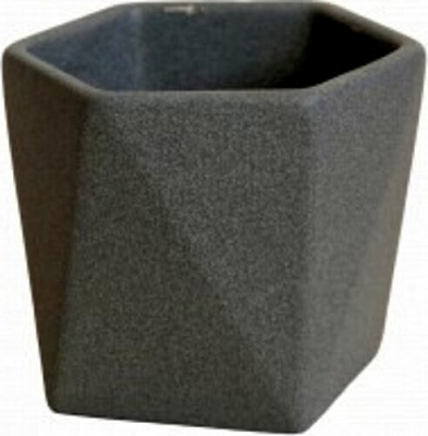 Кашпо для суккулентов №5 керамическое крошка фигурный 0,35 л черный (074-5-003)