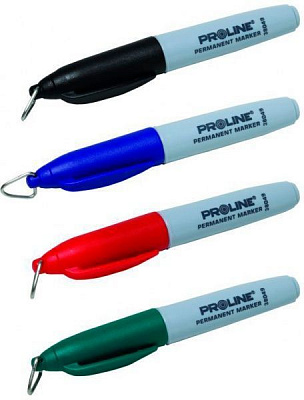 Набір маркерів будівельних тонкі (чорний, синій, чевоний,зелений) Profix 4 шт. 38041