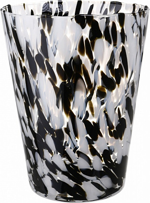 Ваза Wrzesniak Glassworks Confetti 24 см белый с черным 