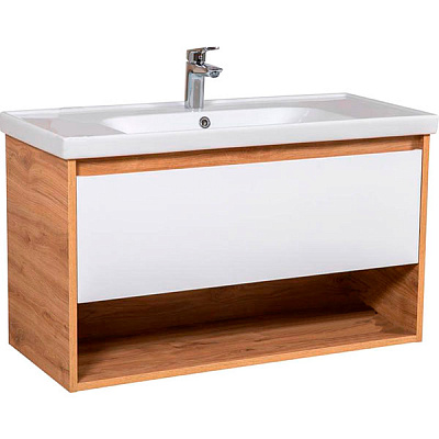 Тумба підвісна ScandiSPA Edda севілья з умивальником Frame 100 см