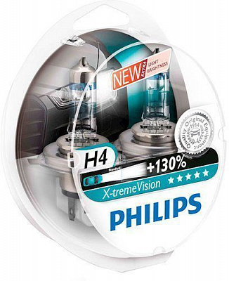Лампа галогенна Philips (12342XV+S2) H4 P43t-38 В 55 Вт 2 шт