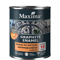 Ґрунт-емаль Maxima антикорозійна по металу 3 в 1 графітна чорний мат 2,3л 2,3кг