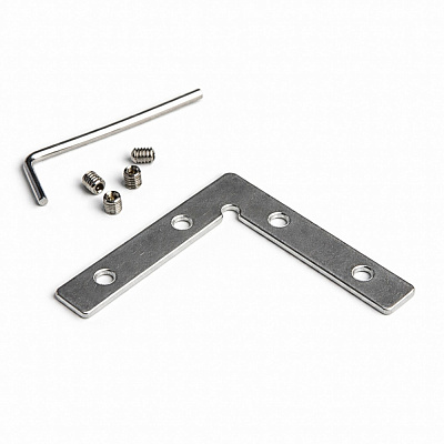 Соединитель горизонтальный угловой 90° LIGHT SET SAPSAN CON-L RM IRON хром