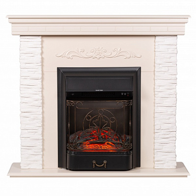 Камінокомплект ASTRA FLAME Марсель white + INVER BLACK