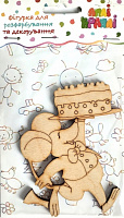 Фигурка для декорирования с фанеры Мышь с тортом №15 АпліКраплі 