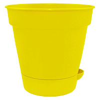 Горшок пластиковый Алеана Глория круглый 0,7л желтый (114020) 