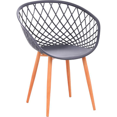 Стілець обідній з підлокітниками Air графіт бежевий/сірий