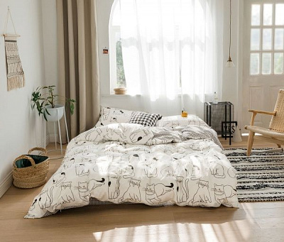 Комплект постільної білизни Nice Cats 1,5 білий