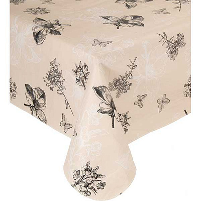 Скатертина Underprice Квіти сірі 120x150 см
