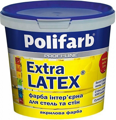 Фарба акрилова Polifarb ЕкстраЛатекс мат білий 7кг