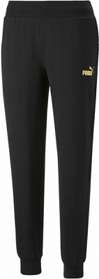 Брюки Puma ESS+ METALLIC PANTS FL PUMA BLACK-GOLD F 84995901 р. M черный