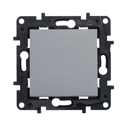 Переключатель проходной одноклавишный Niloe Step 863306 без подсветки алюминий