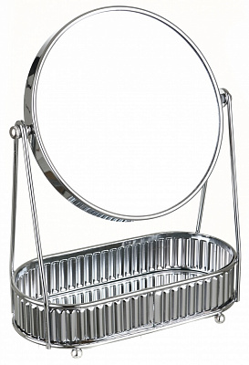 Зеркало косметическое с подносом Shining S-F491216 20,1х10х26,5 см серебряный