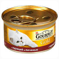 Корм Purina Gourmet Gold кусочки с курицей и печенью в подливе 85 г 