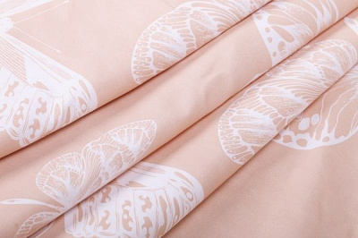 Ткань портьерная Декостиль w2071 7302/7 персиковая с принтом 