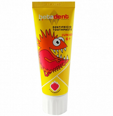 Зубная паста детская Betadent Strawberry Junior 6+ 75 мл