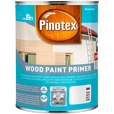 Ґрунтувальна фарба Pinotex WOOD PAINT PRIMER белый мат 1 л