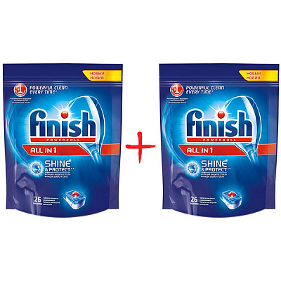 Засіб для посудомийних машин Calgonit Finish Tabs All in 1 26+26 шт
