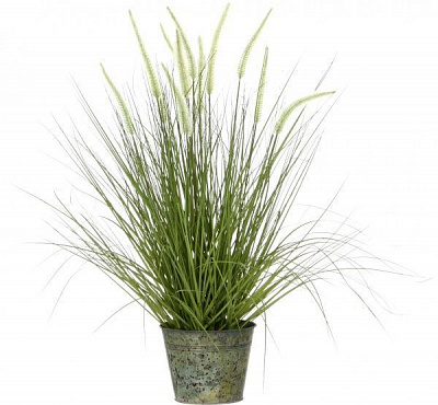 Растение искусственное Гребенник в металлическом горшке 69 см зеленый