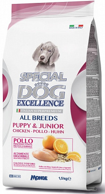 Корм сухий для цуценят та юніорів для усіх порід SPECIAL DOG EXCELLENCE All breeds Puppy&Junior 1,5 кг