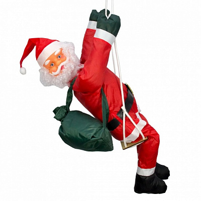Декоративная новогодняя фигура Дед Мороз на качелях 810276 90 см 