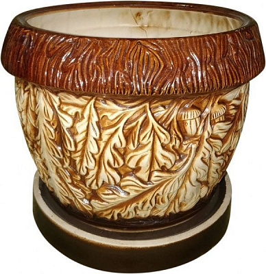 Горшок керамический Дуб №4 5л коричневый 