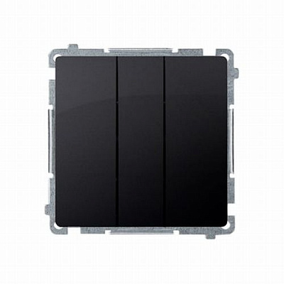 Вимикач триклавішний Simon Basic без підсвітки 10 А 250В матовий графіт BMW31.01/28