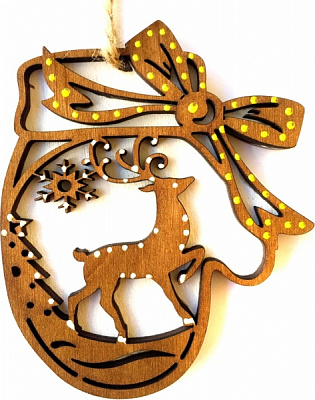 Підвіска Оберіг Олень 9,5 см білий 1220340