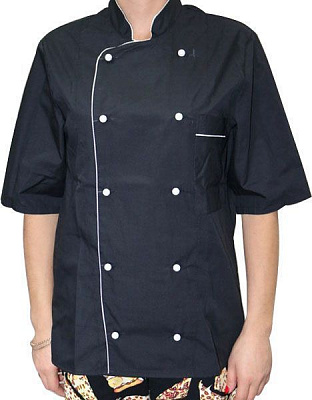 Костюм повара Lux-Form P01411 классический с коротким рукавом р. 54 черный