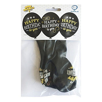 Кульки повітряні Весела витівка Happy Birthday 30 см жовтий/чорний 3 шт.