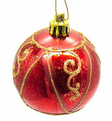 Куля візерунок d60 60 мм червоний/золото 1969