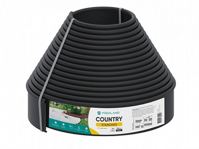 Декоративный бордюр Vodaland Country Standard H100 черный 15 м