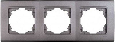Рамка тримісна Viko Linnera Life горизонтальна сірий граніт