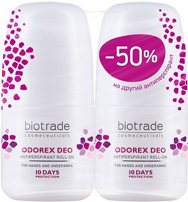 Набір антиперспірантів унісекс Biotrade Odorex тривалої дії 2х40 мл