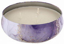 Свічка у металевій банці Марбл фіолетова 13,4x5 см