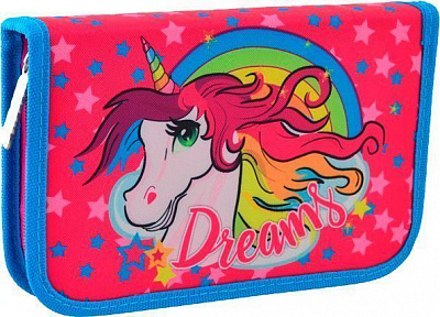 Пенал твердый одинарный без клапана HP-02 Unicorn Smart розовый