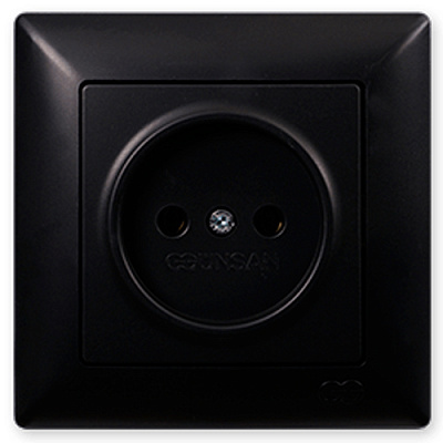 Розетка без заземления Gunsan Visage IP20 черный VS 28 34 113