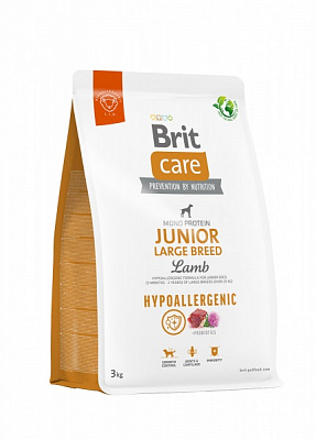 Корм сухий для великих порід Brit Care Hypoallergenic Junior з ягням 3 кг