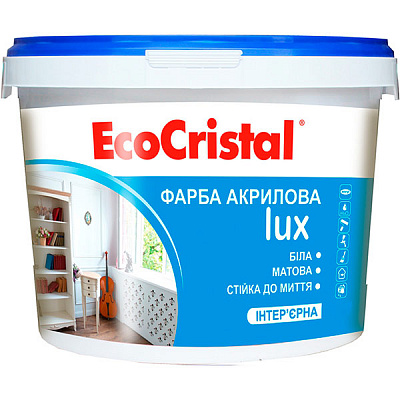 Краска латексная водоэмульсионная EcoCristal Люкс ИР-233 База С мат база под тонировку 2,7л 